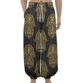 Gold Hamsa Pattern Print Lantern Pants