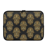 Gold Hamsa Pattern Print Laptop Sleeve