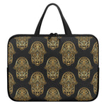 Gold Hamsa Pattern Print Laptop Sleeve With Handle