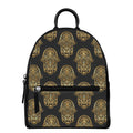 Gold Hamsa Pattern Print Leather Backpack