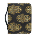 Gold Hamsa Pattern Print Leather Bible Cover