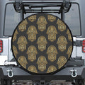 Gold Hamsa Pattern Print Leather Spare Tire Cover