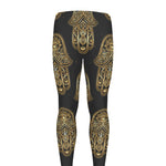 Gold Hamsa Pattern Print Men's leggings