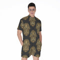 Gold Hamsa Pattern Print Men's Romper