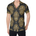 Gold Hamsa Pattern Print Men's Shirt