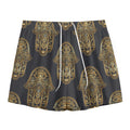 Gold Hamsa Pattern Print Mesh Shorts