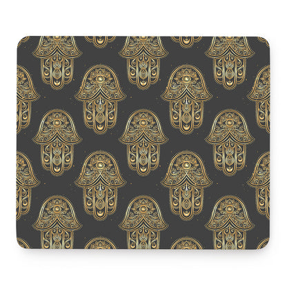 Gold Hamsa Pattern Print Mouse Pad