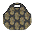 Gold Hamsa Pattern Print Neoprene Lunch Bag