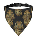 Gold Hamsa Pattern Print Over The Collar Dog Bandana