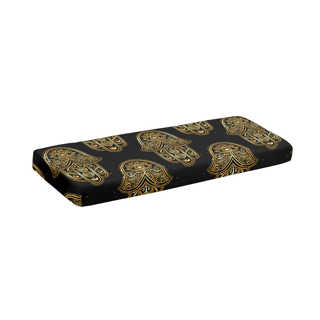 Gold Hamsa Pattern Print Piano Keyboard Cover