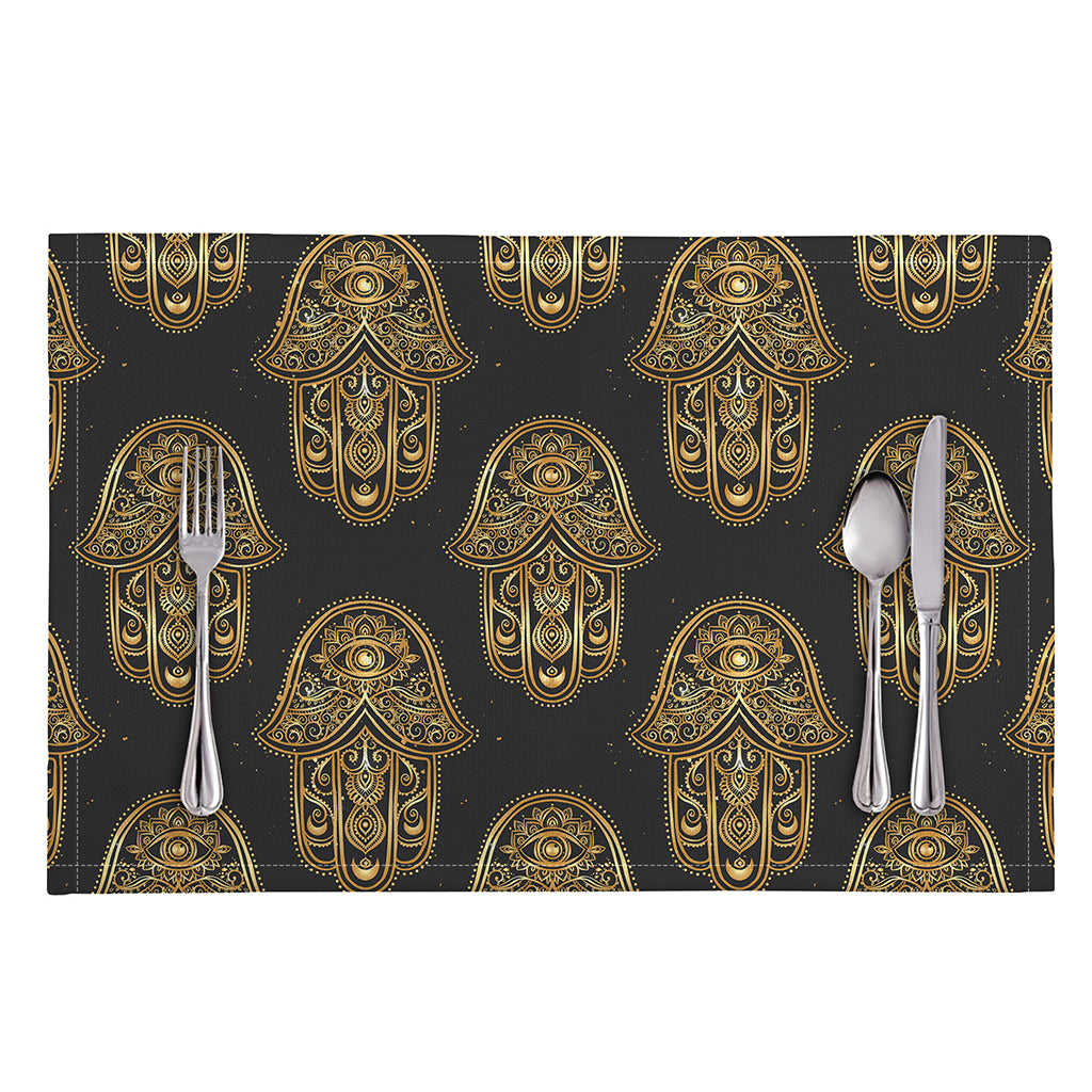 Gold Hamsa Pattern Print Placemat