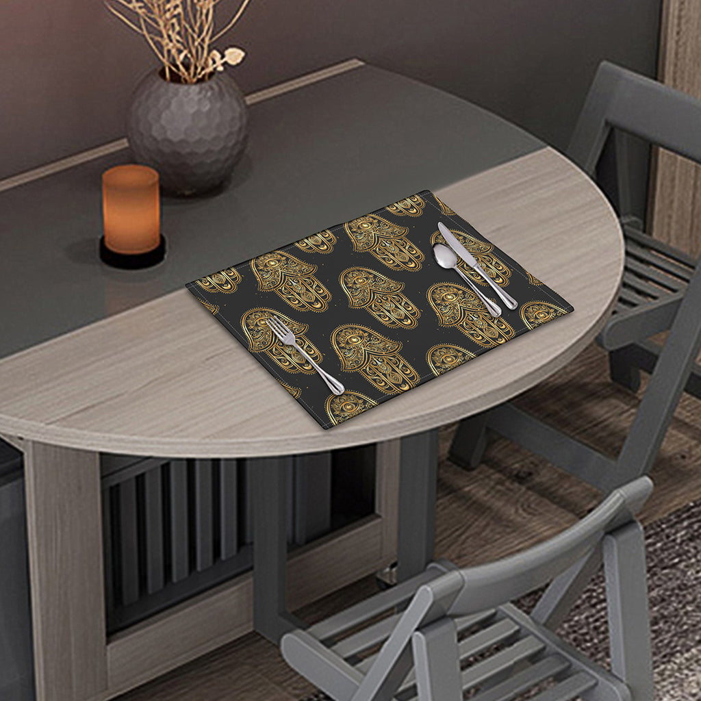Gold Hamsa Pattern Print Placemat