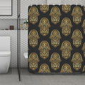 Gold Hamsa Pattern Print Polyester Shower Curtain