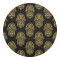 Gold Hamsa Pattern Print Round Blanket