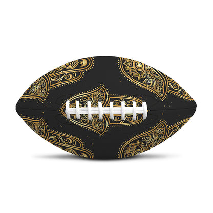 Gold Hamsa Pattern Print Rugby Ball