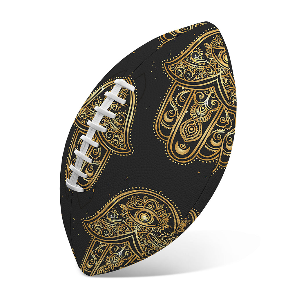 Gold Hamsa Pattern Print Rugby Ball
