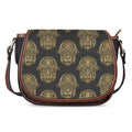 Gold Hamsa Pattern Print Saddle Bag