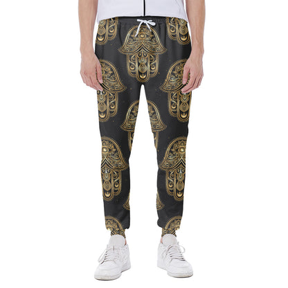 Gold Hamsa Pattern Print Scuba Joggers