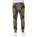 Gold Hamsa Pattern Print Scuba Joggers