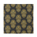 Gold Hamsa Pattern Print Silk Bandana
