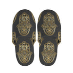 Gold Hamsa Pattern Print Slippers