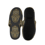 Gold Hamsa Pattern Print Slippers
