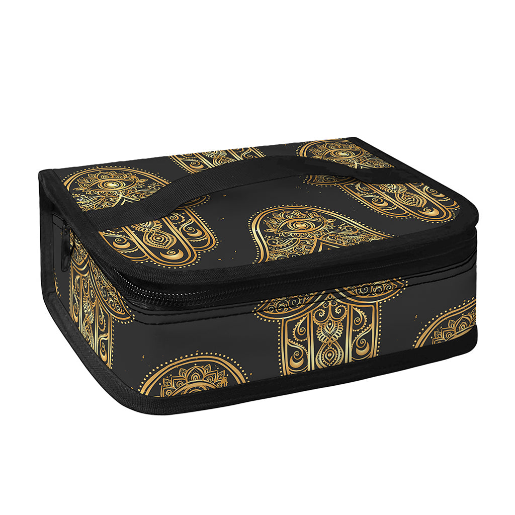 Gold Hamsa Pattern Print Small Lunch Bag