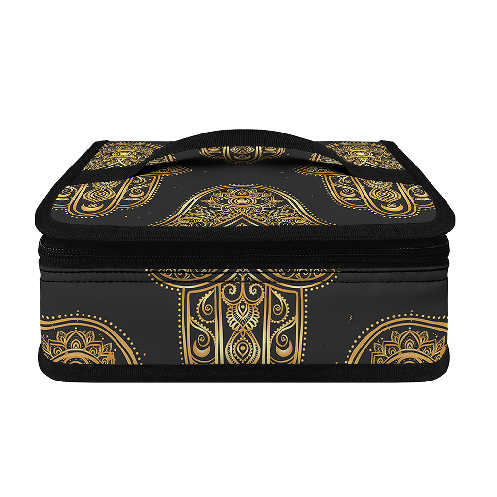 Gold Hamsa Pattern Print Small Lunch Bag