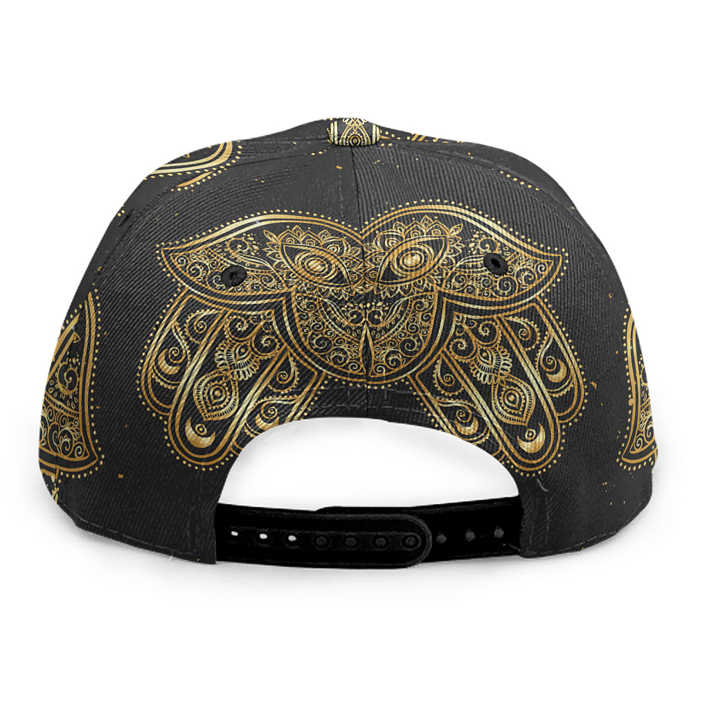 Gold Hamsa Pattern Print Snapback Cap
