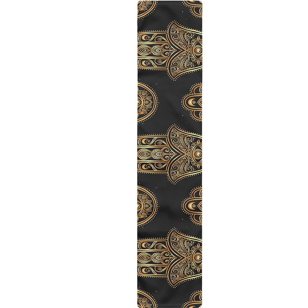 Gold Hamsa Pattern Print Table Runner