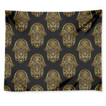 Gold Hamsa Pattern Print Tapestry