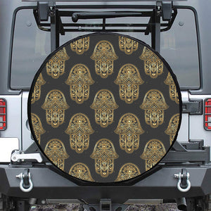 Gold Hamsa Pattern Print Tire Cover