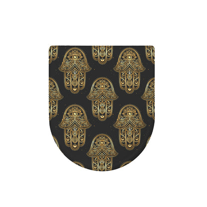 Gold Hamsa Pattern Print Toilet Lid Cover