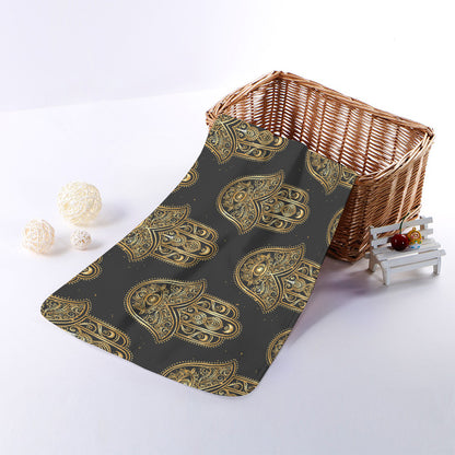 Gold Hamsa Pattern Print Towel