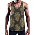 Gold Hamsa Pattern Print Men's Workout Tank Top