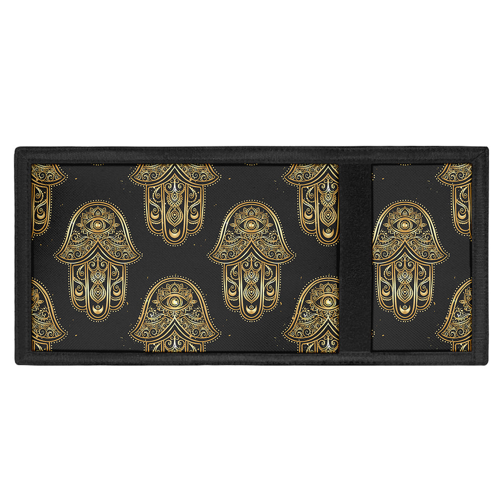 Gold Hamsa Pattern Print Trifold Wallet