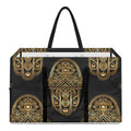 Gold Hamsa Pattern Print Utility Tote Bag
