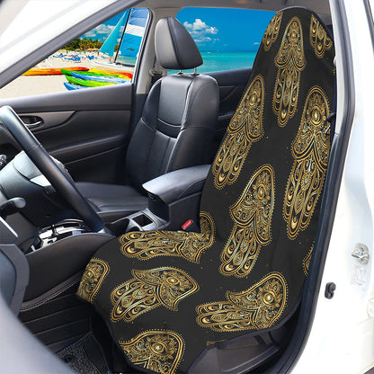 Gold Hamsa Pattern Print Waterproof Car Seat Cover