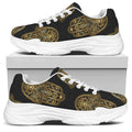 Gold Hamsa Pattern Print White Chunky Shoes