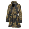 Gold Hamsa Pattern Print Women's Bathrobe