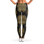 Gold Hamsa Pattern Print Women's Leggings