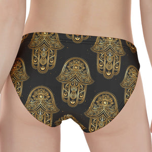 Gold Hamsa Pattern Print Women's Panties