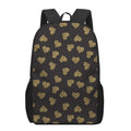 Gold Heart (NOT Real) Glitter Print 17 Inch Backpack