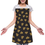 Gold Heart (NOT Real) Glitter Print Adjustable Apron
