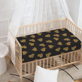 Gold Heart (NOT Real) Glitter Print Baby Crib Sheet