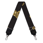 Gold Heart (NOT Real) Glitter Print Bag Strap