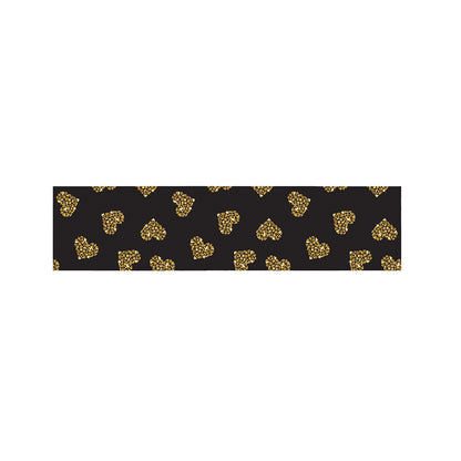Gold Heart (NOT Real) Glitter Print Bed Runner
