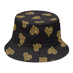 Gold Heart (NOT Real) Glitter Print Bucket Hat
