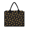 Gold Heart (NOT Real) Glitter Print Canvas Tote Bag