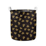 Gold Heart (NOT Real) Glitter Print Collapsible Laundry Basket